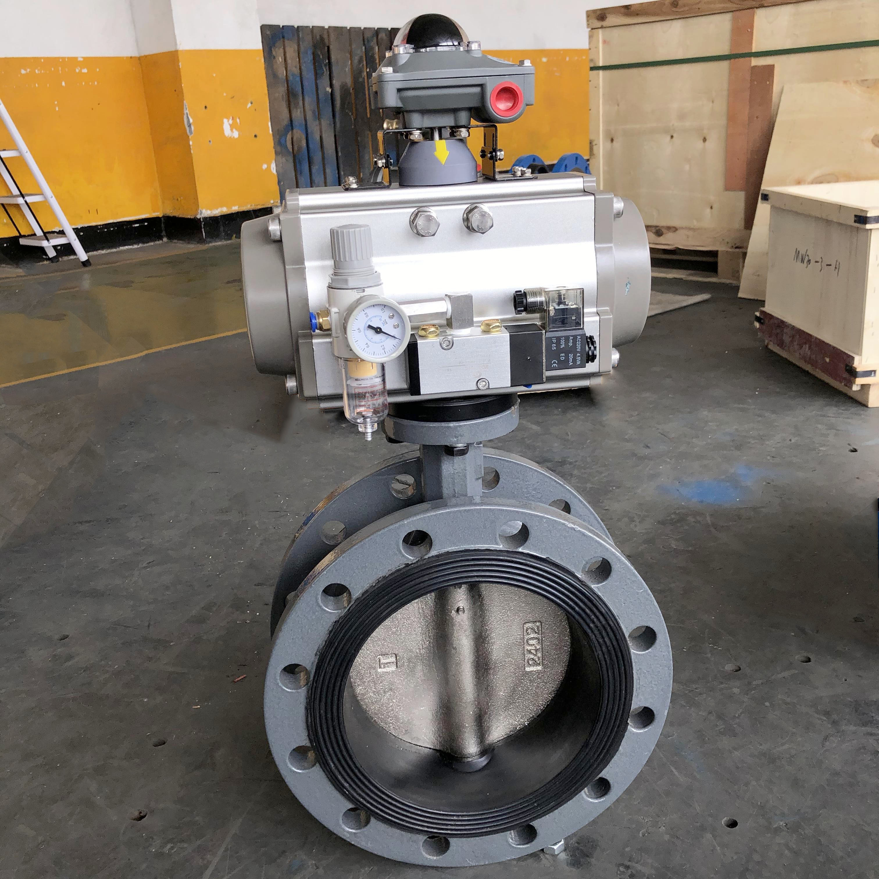 不銹鋼氣動dn200快裝蝶閥、粉體氣動蝶閥